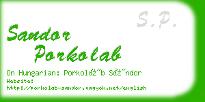 sandor porkolab business card